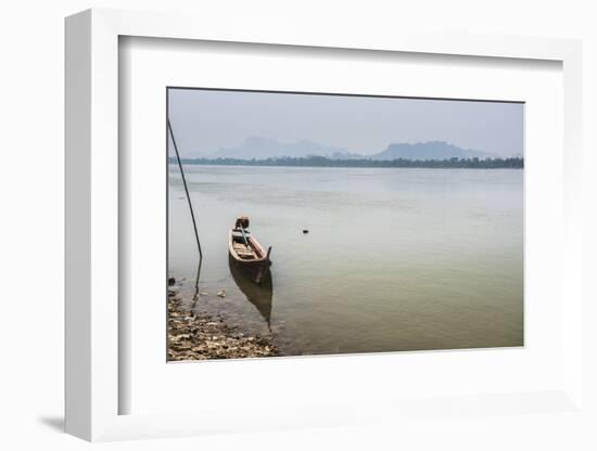 Motor Boat on Salween River (Thanlwin River), Hpa An, Karen State (Kayin State)-Matthew Williams-Ellis-Framed Photographic Print