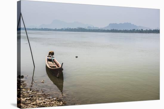 Motor Boat on Salween River (Thanlwin River), Hpa An, Karen State (Kayin State)-Matthew Williams-Ellis-Stretched Canvas