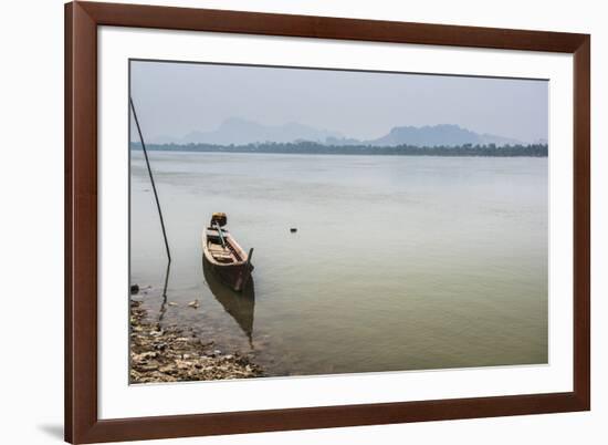 Motor Boat on Salween River (Thanlwin River), Hpa An, Karen State (Kayin State)-Matthew Williams-Ellis-Framed Photographic Print