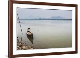 Motor Boat on Salween River (Thanlwin River), Hpa An, Karen State (Kayin State)-Matthew Williams-Ellis-Framed Photographic Print