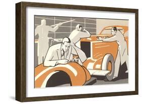 Motor Car Designing-null-Framed Art Print