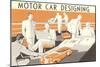 Motor Car Designing-null-Mounted Art Print
