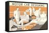 Motor Car Designing-null-Framed Stretched Canvas