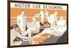 Motor Car Designing-null-Framed Art Print
