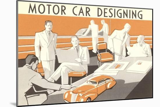 Motor Car Designing-null-Mounted Premium Giclee Print