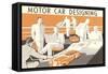 Motor Car Designing-null-Framed Stretched Canvas