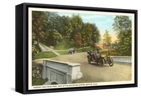 Motor Cars in Frink Park, Seattle, Washington-null-Framed Stretched Canvas