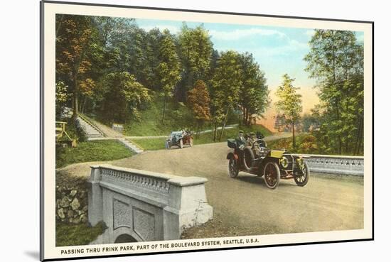 Motor Cars in Frink Park, Seattle, Washington-null-Mounted Art Print