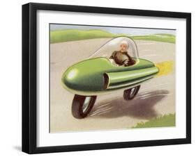 Motor Cycle Driven by Atomic Power-null-Framed Art Print