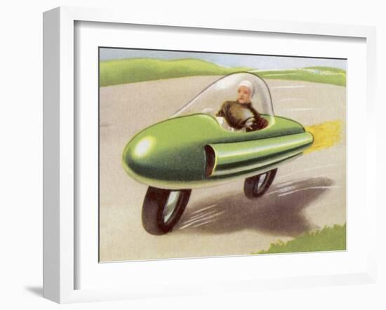 Motor Cycle Driven by Atomic Power-null-Framed Art Print