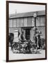 Motor Cycle Rider Stops at a Garage in Scotland for Petrol Sitting-null-Framed Photographic Print