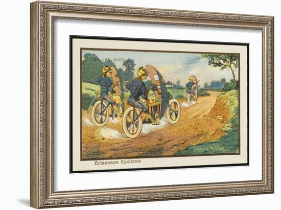 Motor-Cycle Scouts on Reconnaissance-Jean Marc Cote-Framed Art Print