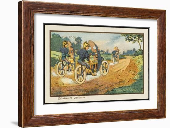 Motor-Cycle Scouts on Reconnaissance-Jean Marc Cote-Framed Art Print