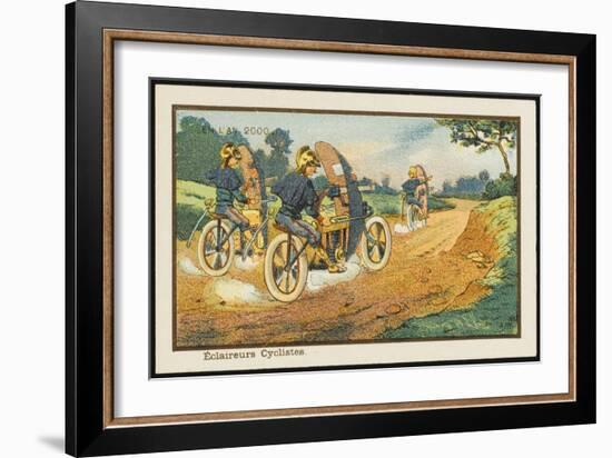 Motor-Cycle Scouts on Reconnaissance-Jean Marc Cote-Framed Art Print