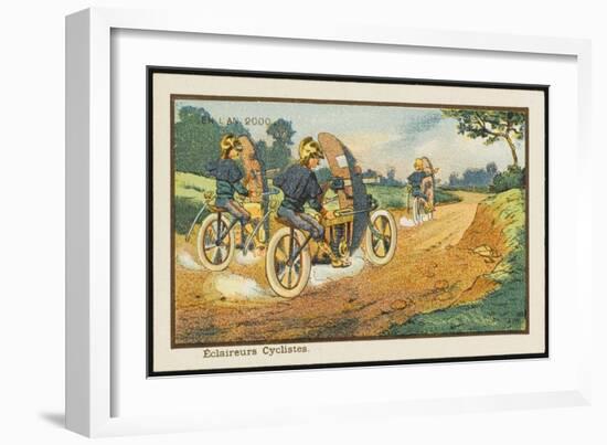 Motor-Cycle Scouts on Reconnaissance-Jean Marc Cote-Framed Art Print