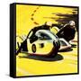 Motor-Cycle Side-Car Racing-Wilf Hardy-Framed Stretched Canvas