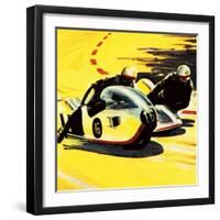 Motor-Cycle Side-Car Racing-Wilf Hardy-Framed Giclee Print