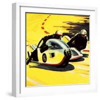 Motor-Cycle Side-Car Racing-Wilf Hardy-Framed Premium Giclee Print