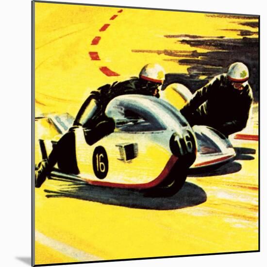 Motor-Cycle Side-Car Racing-Wilf Hardy-Mounted Premium Giclee Print