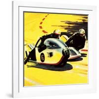 Motor-Cycle Side-Car Racing-Wilf Hardy-Framed Giclee Print