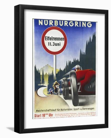 Motor Racing 1930s-null-Framed Premium Giclee Print