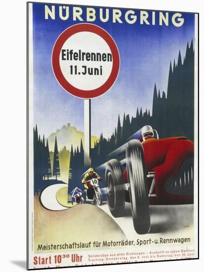 Motor Racing 1930s-null-Mounted Giclee Print