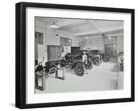 Motor Room, Wandsworth Technical Institute, London, 1937-null-Framed Premium Photographic Print