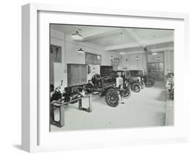 Motor Room, Wandsworth Technical Institute, London, 1937-null-Framed Premium Photographic Print
