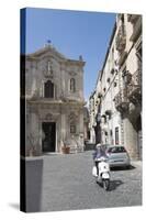 Motor Scooter and Cattedrale Di San Cataldo in Taranto, Basilicata, Italy, Europe-Martin-Stretched Canvas