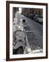 Motor Scooter Parked on Street, Cefalu, Sicily, Italy, Europe-Martin Child-Framed Photographic Print