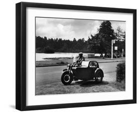 Motorbike and Sidecar-J. Chettlburgh-Framed Photographic Print