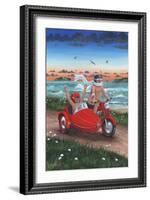 Motorbike and Sidecar-Peter Adderley-Framed Art Print