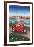 Motorbike and Sidecar-Peter Adderley-Framed Art Print