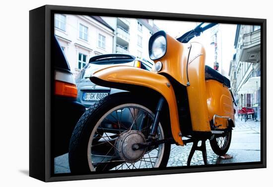 Motorbike in Berlin-Felipe Rodriguez-Framed Stretched Canvas