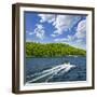 Motorboat on Summer Lake in Georgian Bay, Ontario, Canada-elenathewise-Framed Photographic Print