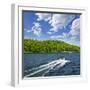 Motorboat on Summer Lake in Georgian Bay, Ontario, Canada-elenathewise-Framed Photographic Print