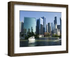 Motorboats in a River, Chicago River, Chicago, Cook County, Illinois, USA 2010-null-Framed Photographic Print