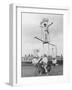 Motorcycle Acrobat Troupe Called "The Promenade Percies" Practise Their Act Involving Balance-null-Framed Premium Photographic Print