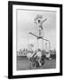 Motorcycle Acrobat Troupe Called "The Promenade Percies" Practise Their Act Involving Balance-null-Framed Photographic Print