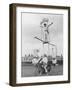 Motorcycle Acrobat Troupe Called "The Promenade Percies" Practise Their Act Involving Balance-null-Framed Photographic Print