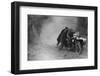Motorcycle and sidecar receiving a push during a trial, c1930s-Bill Brunell-Framed Photographic Print
