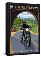 Motorcycle And Tunnel - Blue Ridge Parkway-null-Framed Poster