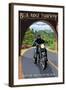 Motorcycle and Tunnel - Blue Ridge Parkway-Lantern Press-Framed Art Print