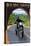 Motorcycle and Tunnel - Blue Ridge Parkway-Lantern Press-Stretched Canvas