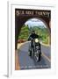 Motorcycle and Tunnel - Blue Ridge Parkway-Lantern Press-Framed Art Print