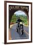 Motorcycle and Tunnel - Great Smoky Mountains National Park, TN-Lantern Press-Framed Art Print