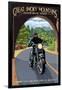 Motorcycle and Tunnel - Great Smoky Mountains National Park, TN-Lantern Press-Framed Art Print