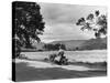 Motorcycle at Ullswater-null-Stretched Canvas