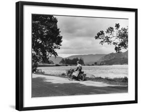 Motorcycle at Ullswater-null-Framed Photographic Print