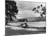 Motorcycle at Ullswater-null-Mounted Photographic Print